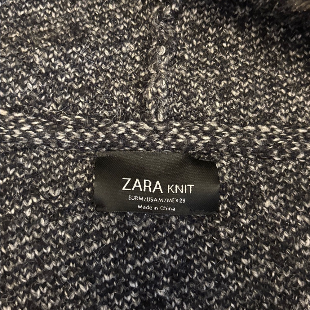 ZARA Poncho with Faux Fur Trim Hood, Sz M. - Picture 6 of 16